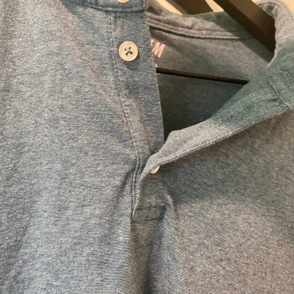 H&M Men’s Polo Shirt | Euro Size L | Short Sleeve Button-Up dark teal - Picture 3 of 4